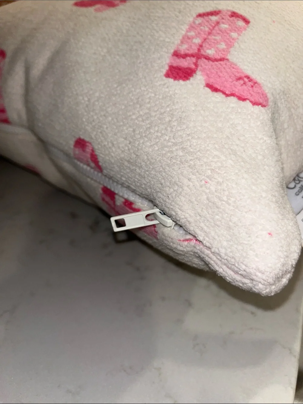 C&C California Pink Boot Pattern Accent Pillow on Cream